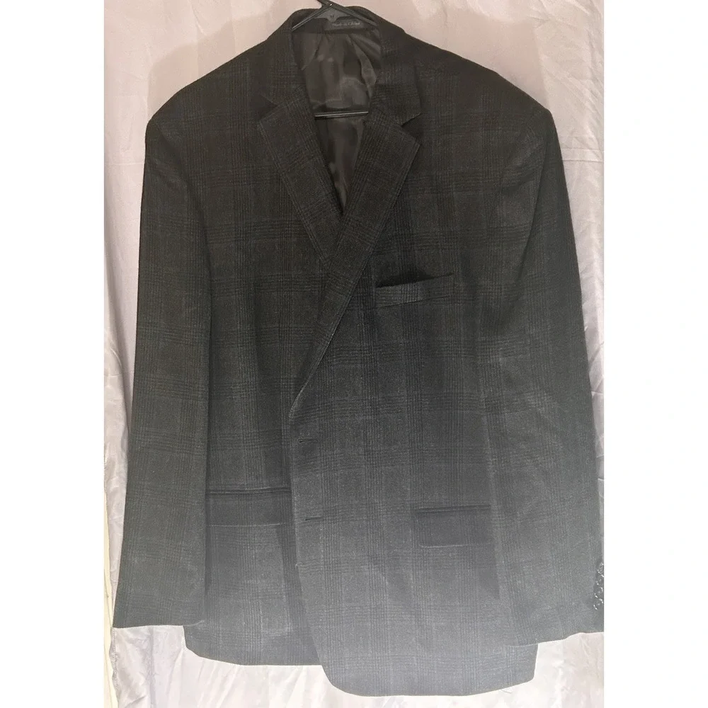 Lauren Ralph‎ Lauren Mens 50R 100% Wool Sport Coat Blazer Gray Plaid